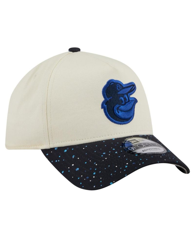 Men's Cream Baltimore Orioles Speckle A-Frame 9FORTY Adjustable Hat