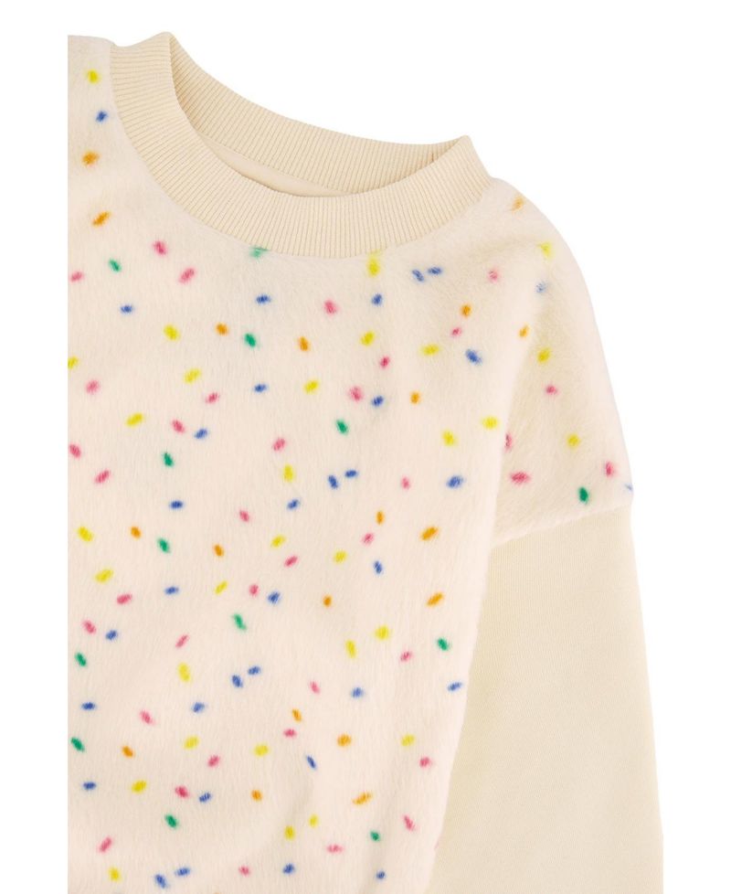 Little and Big Girl 6-14Y Bi-Material Sweater