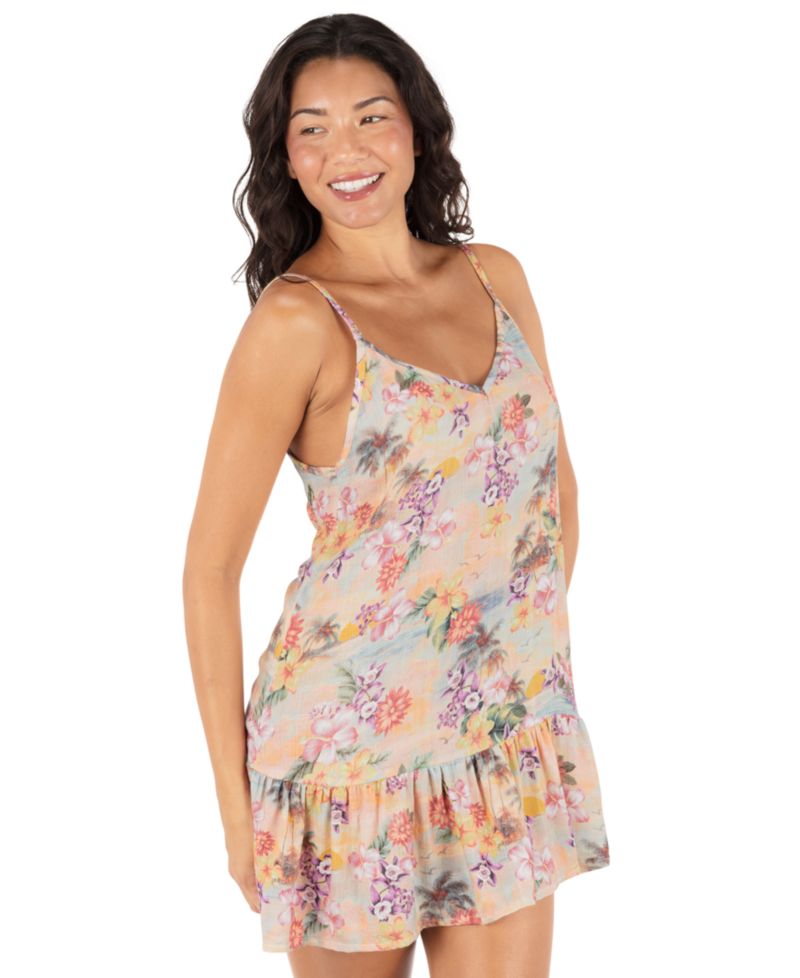 Women's Scenic Sunset V-Neck Mini Swim Dress