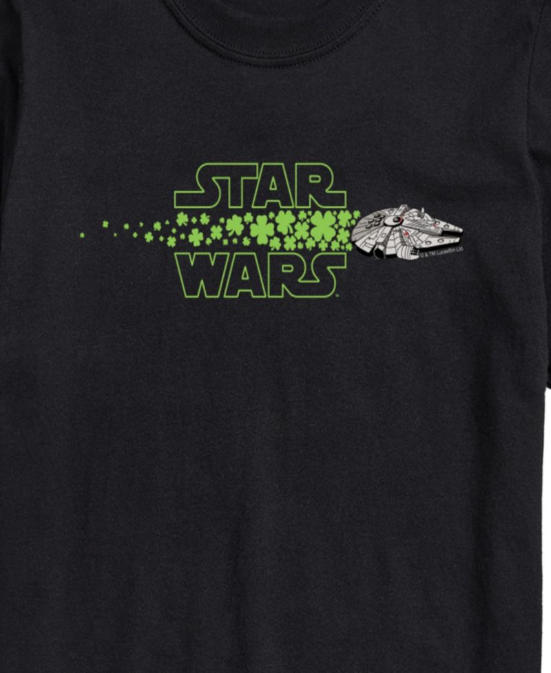 Men's Star Wars Millennium Falcon Logo Shamrocks Short-Sleeve Graphic T-Shirt