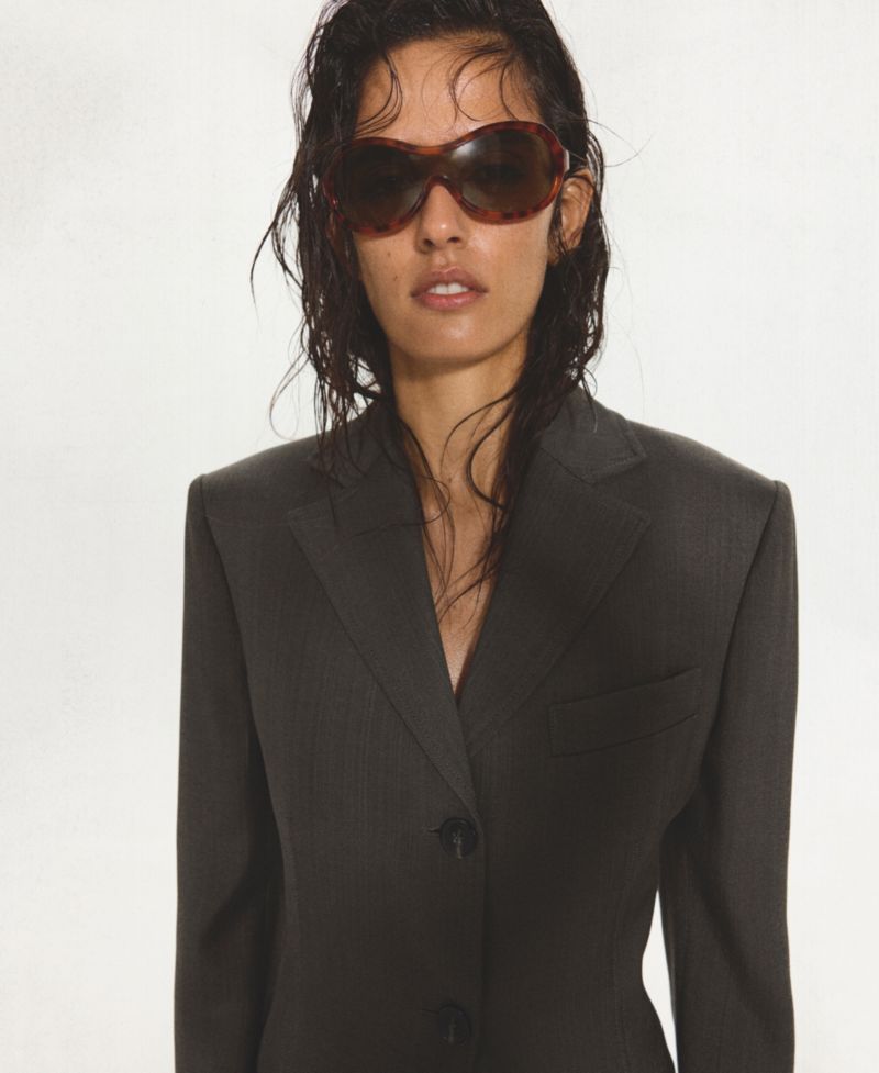 Women's Herringbone Fitted Blazer