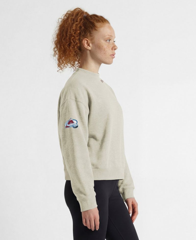 Women's Colorado Avalanche Collar Script Triumph Relaxed-Fit Fleece Sweatshirt