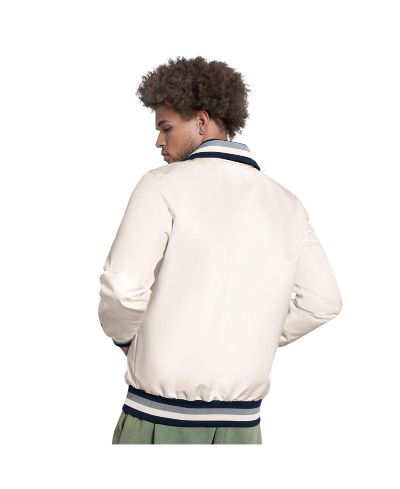 Men's White New York Yankees The Captain Cooperstown Logo Full-Zip Varsity Jacket