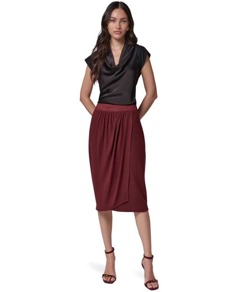 Women's High-Waisted Midi Wrap Skirt