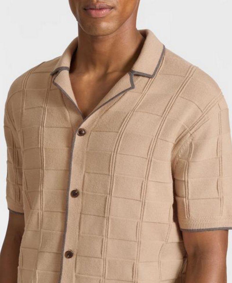 Men's Thurloe Textured Button-Front Sweater