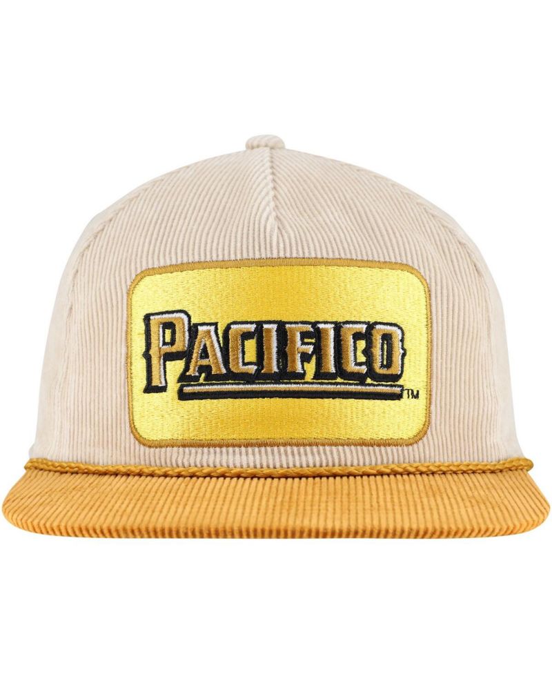 Men's Cream/Tan Pacifico Corduroy Rope Golf Snapback Hat