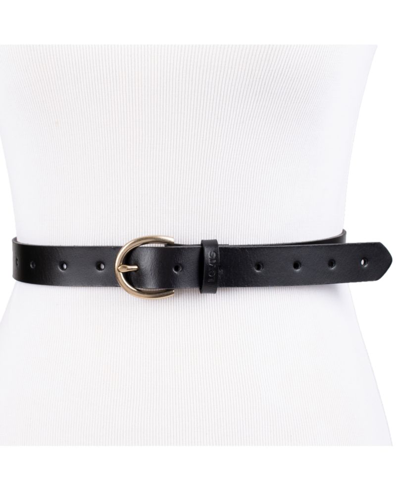 Women's Slim Adjustable Perforated Leather Belt