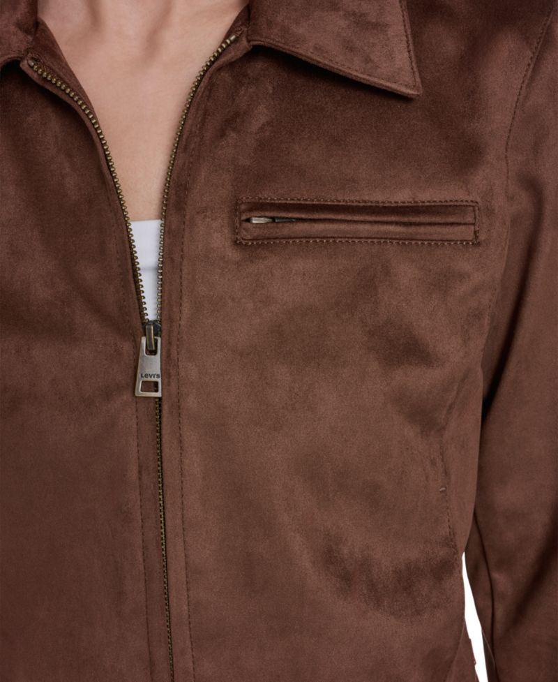 Women's Faux Suede Laydown Collar Jacket