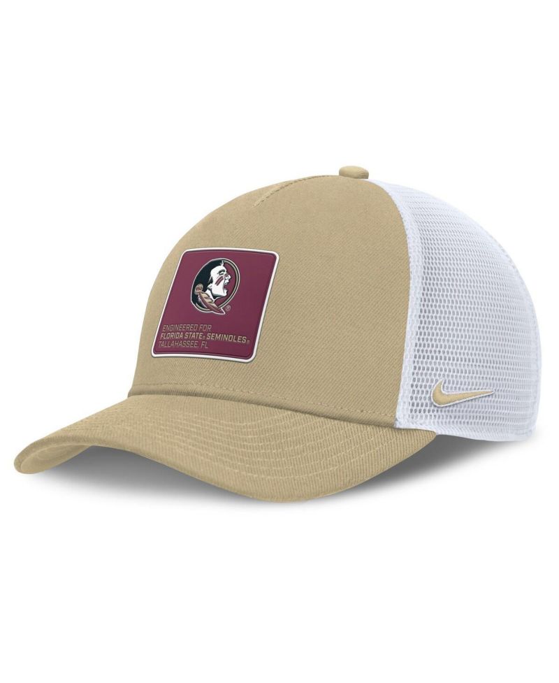 Men's Gold/White Florida State Seminoles 2025 On-Field Rise Engineered Trucker Adjustable Hat