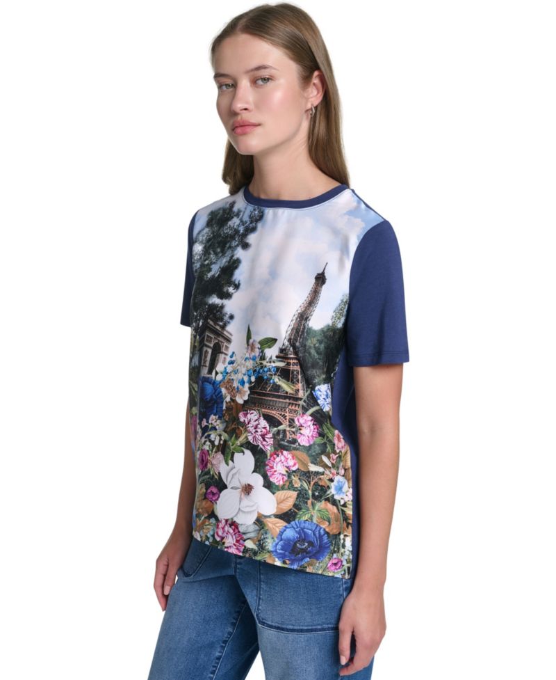 Women's Tie-Front Graphic Top