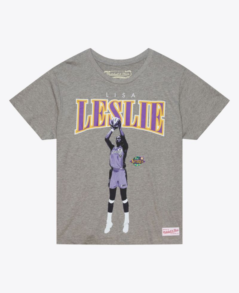 Men's and Women's Lisa Leslie Heather Gray Los Angeles Sparks Court Origins Player Boyfriend T-Shirt