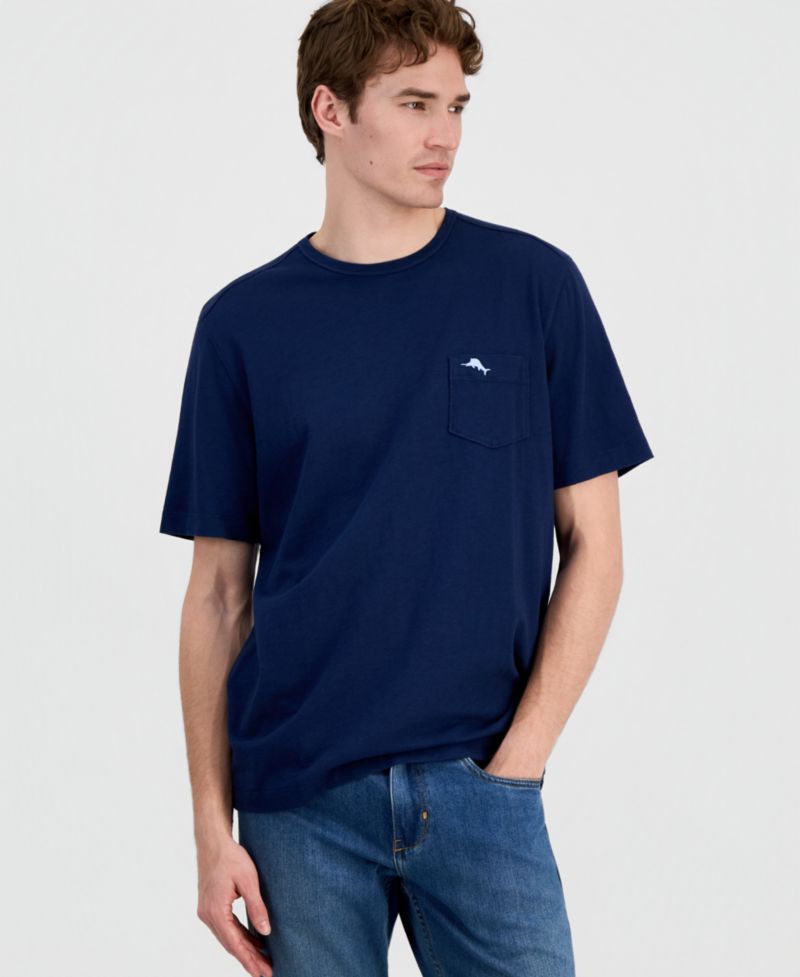 Men's Short Sleeve Crewneck Pocket Canal T-Shirt