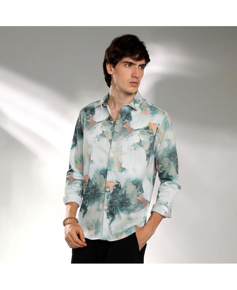 Men's Jungle Green Faded Bloom Shirt