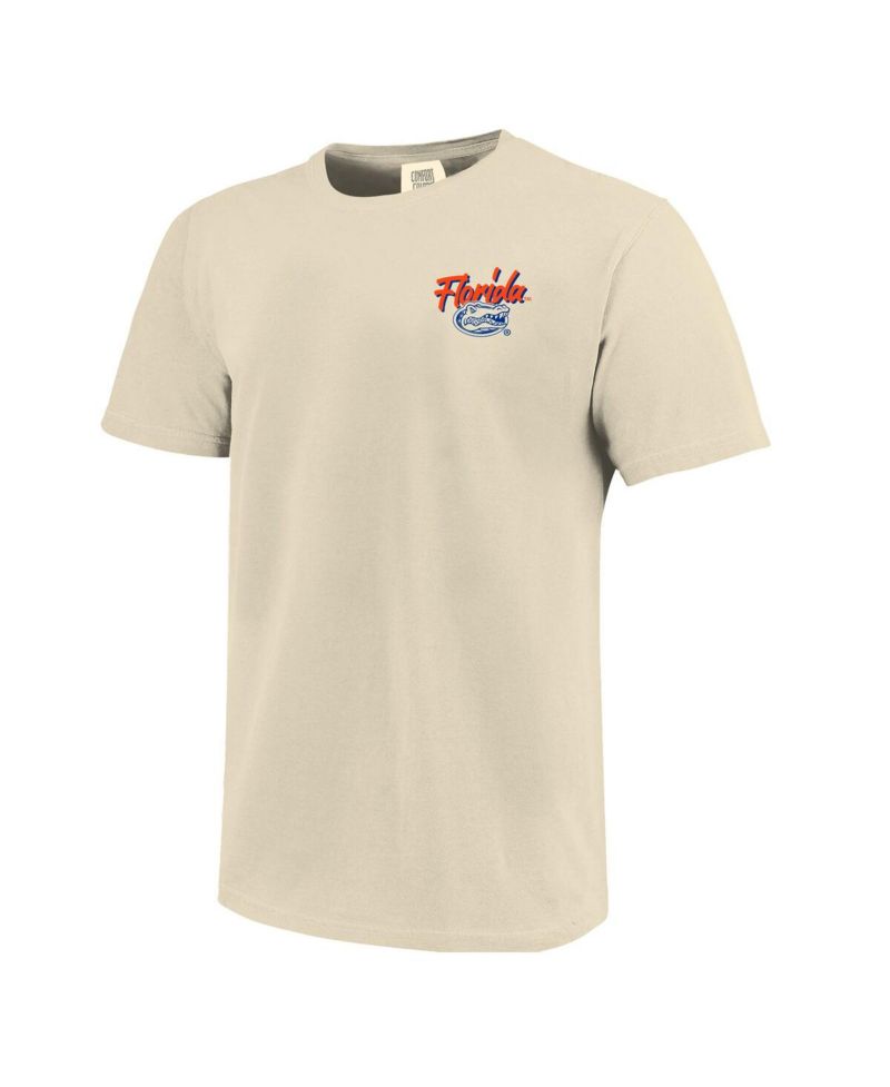 Men's Natural Florida Gators Comfort Colors Hand-Drawn Campus Stack T-Shirt