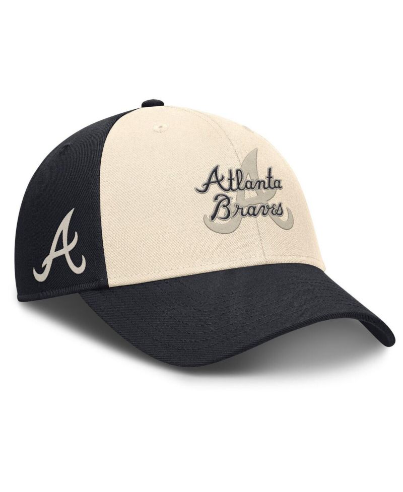 Men's Navy/Natural Atlanta Braves Statement Club Performance Adjustable Hat