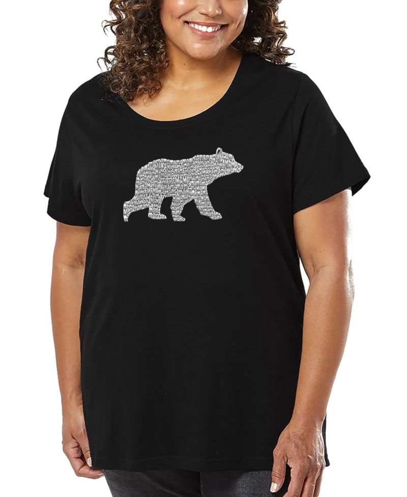 Plus Size Mama Bear Word Art T-Shirt