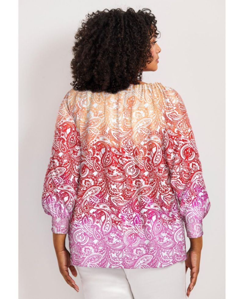 Plus Size Ombre Print Women's Top