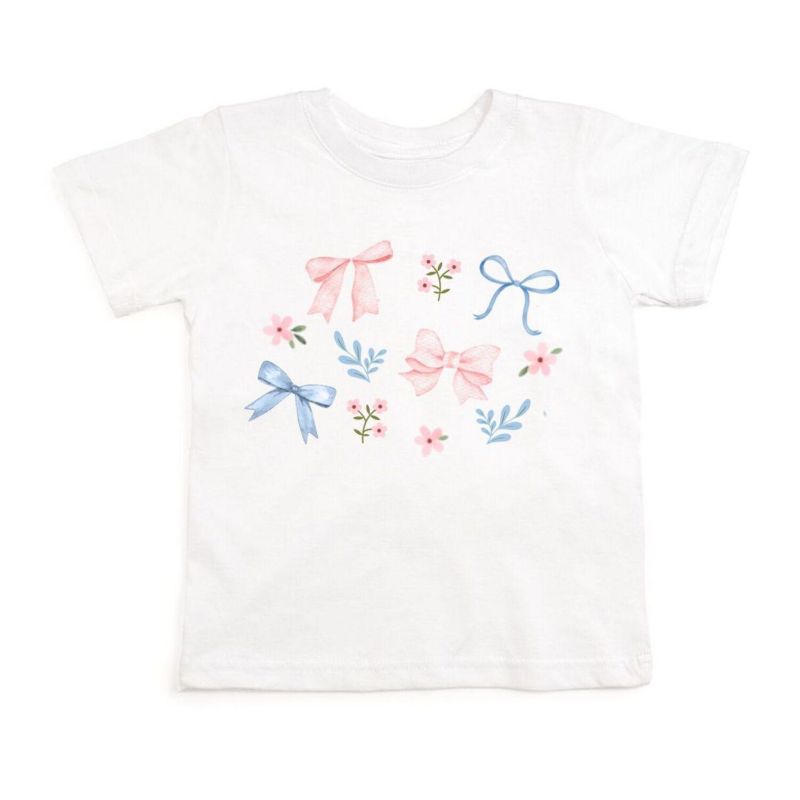 Baby Girls Floral & Bow Watercolor Short Sleeve T-Shirt