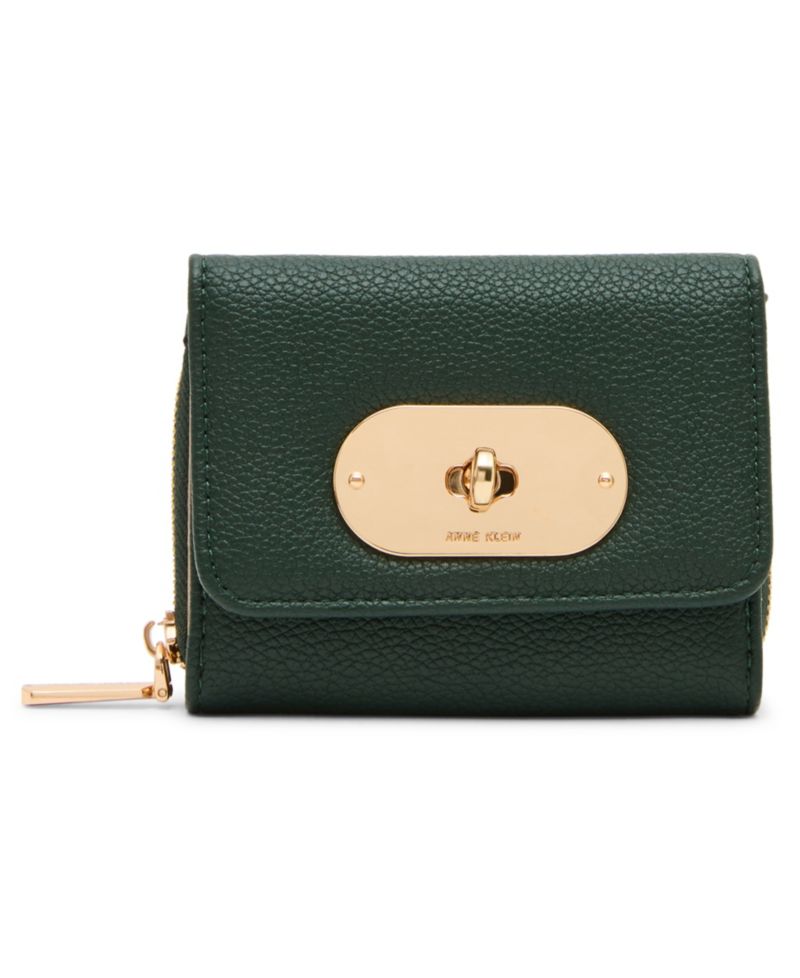 Compact Turn-Lock Trifold Wallet