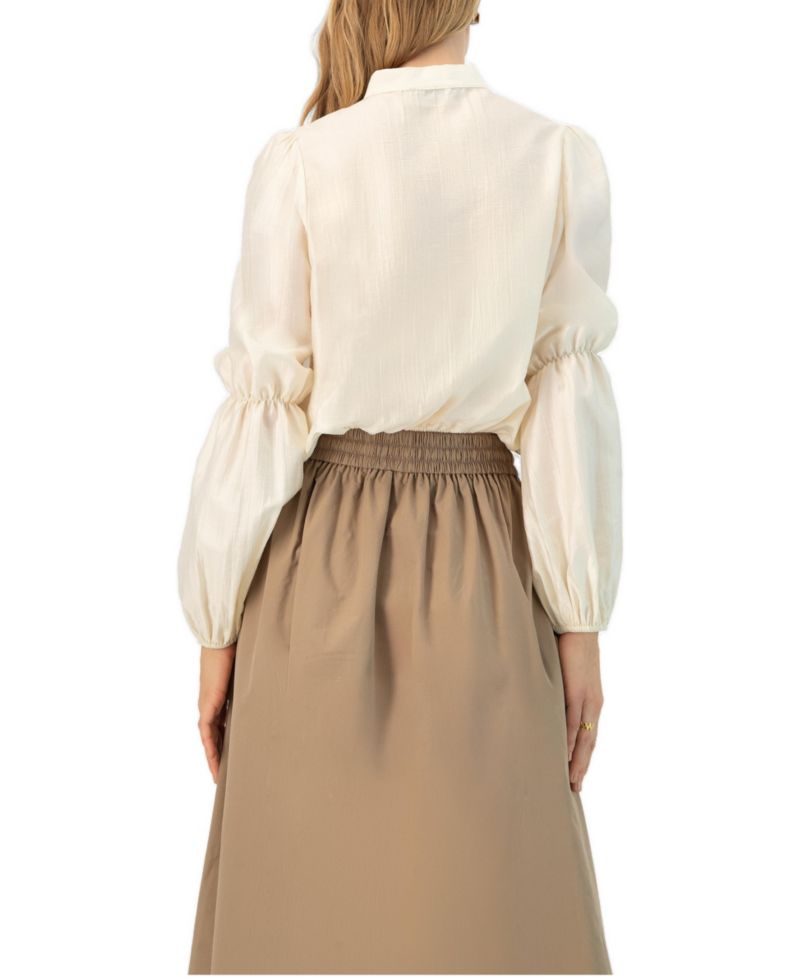 Women's Long Sleeve Blouse with Necktie