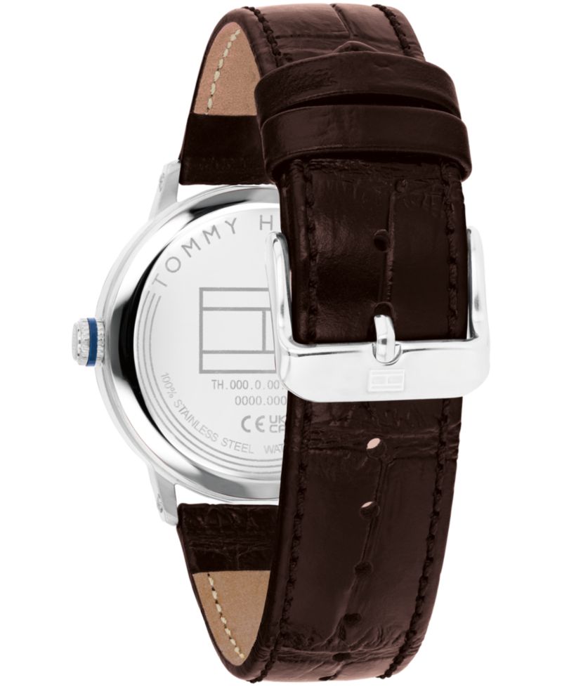 Men's Quartz Brown Leather Strap Watch 38mm