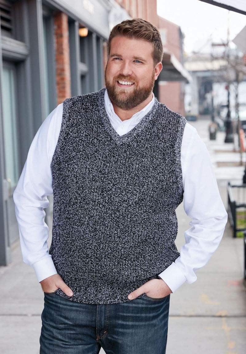 Men's Shaker Knit V-Neck Sweater Vest