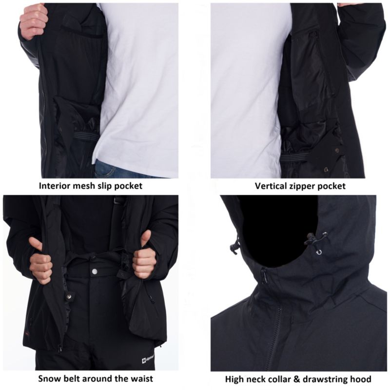 Mens Waterproof Ski Jacket Snowboarding Winter Snow Coat Raincoat