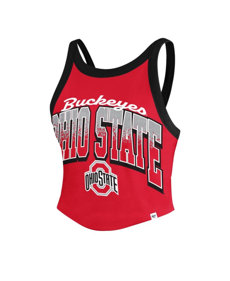 Women's '47 Scarlet Ohio State Buckeyes Shimmer Shadow Sporty Tank Top