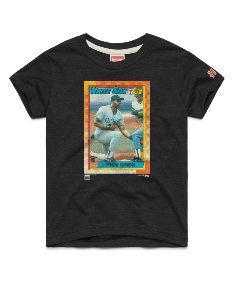 Big Boys and Girls Frank Thomas Charcoal Chicago White Sox Topps Baseball Card Tri-Blend T-Shirt