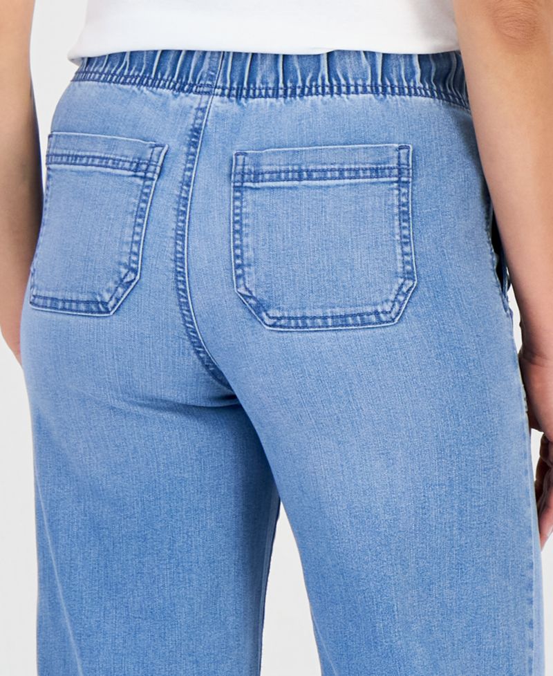 Petite High Rise Cropped Wide Leg Jeans