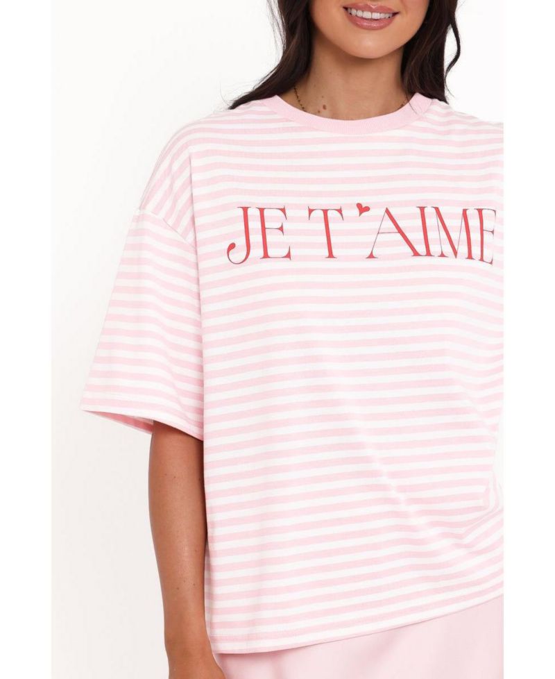 Women's Marly Je T'Aime Stripe Relaxed-Fit T-Shirt