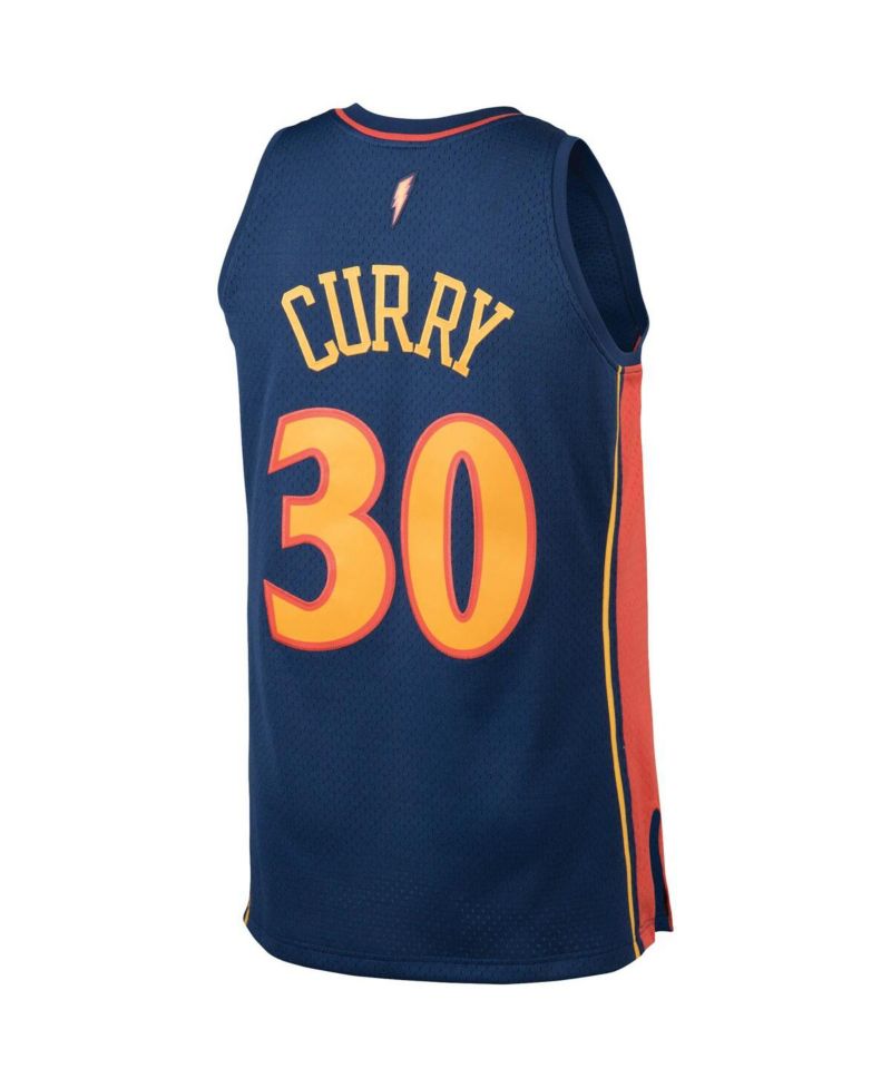 Men's Stephen Curry Navy Golden State Warriors Big and Tall Hardwood Classics Jersey
