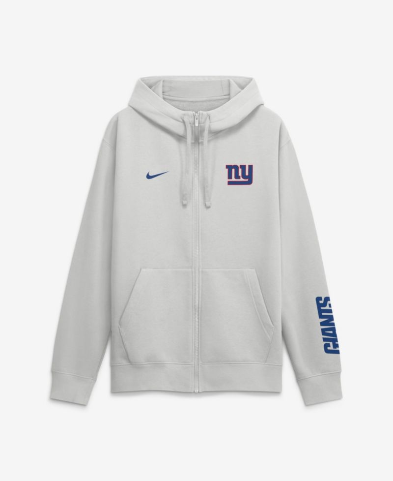 Men's Gray New York Giants Cool Down Club Full-Zip Hoodie