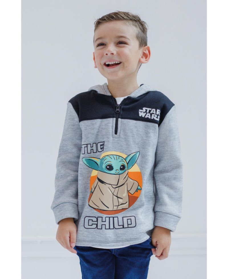 Boys The Mandalorian The Child Fleece Half Zip Hoodie