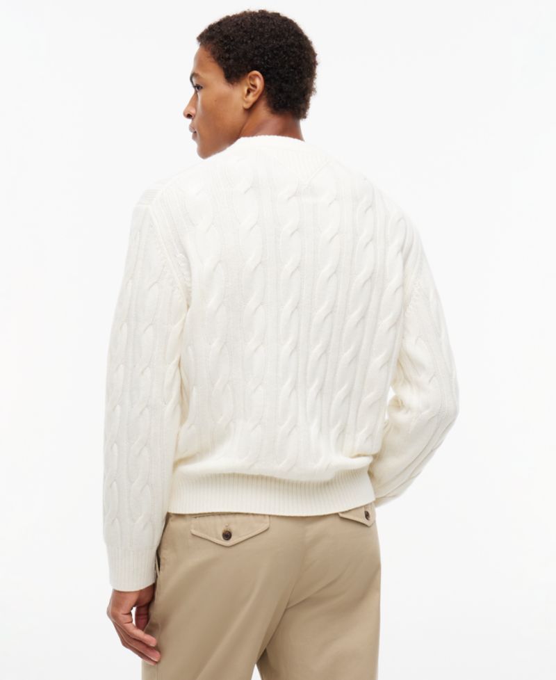 Men's American Icons Cable-Knit Graphic Crewneck Sweater