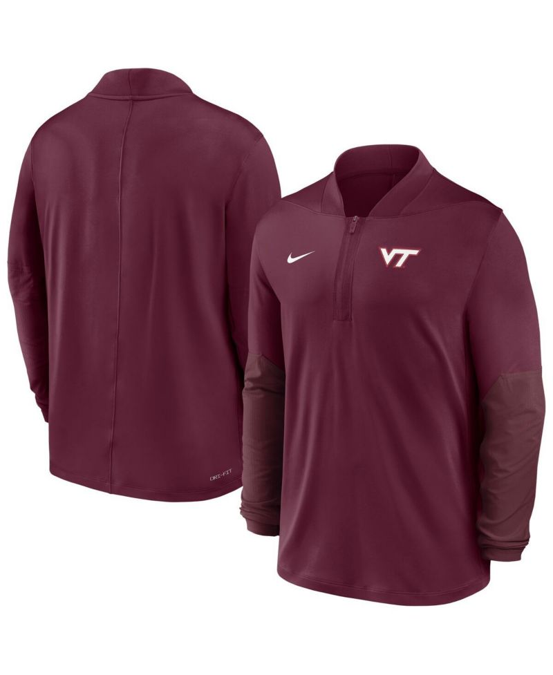 Men's Maroon Virginia Tech Hokies Dri-FIT Half-Zip Pullover Sweatshirt