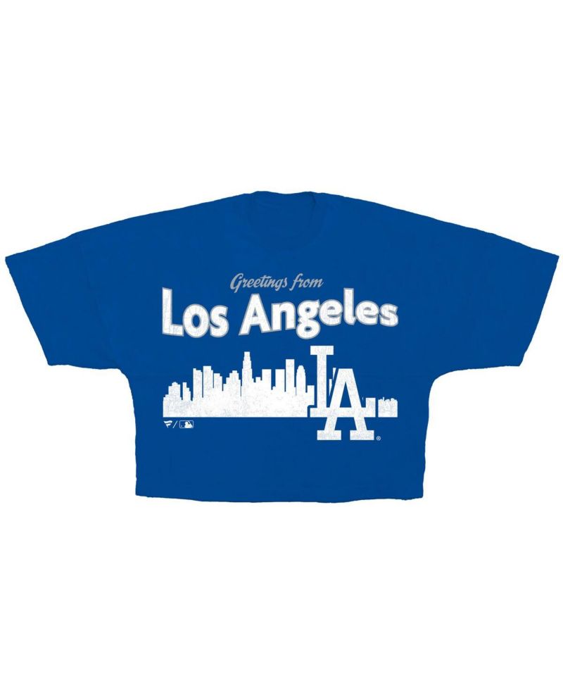 Women's Royal Los Angeles Dodgers Skyline Crop T-Shirt