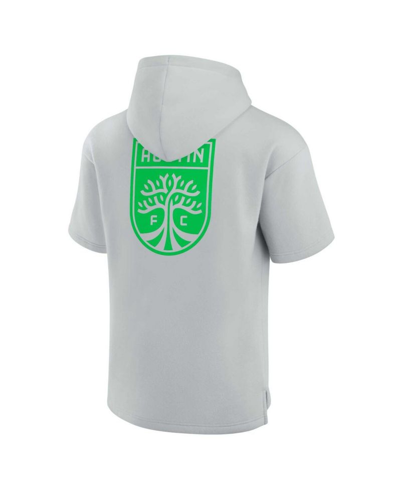 Men's and Women's Gray Austin FC Elements Super Soft Fleece Short Sleeve Pullover Hoodie