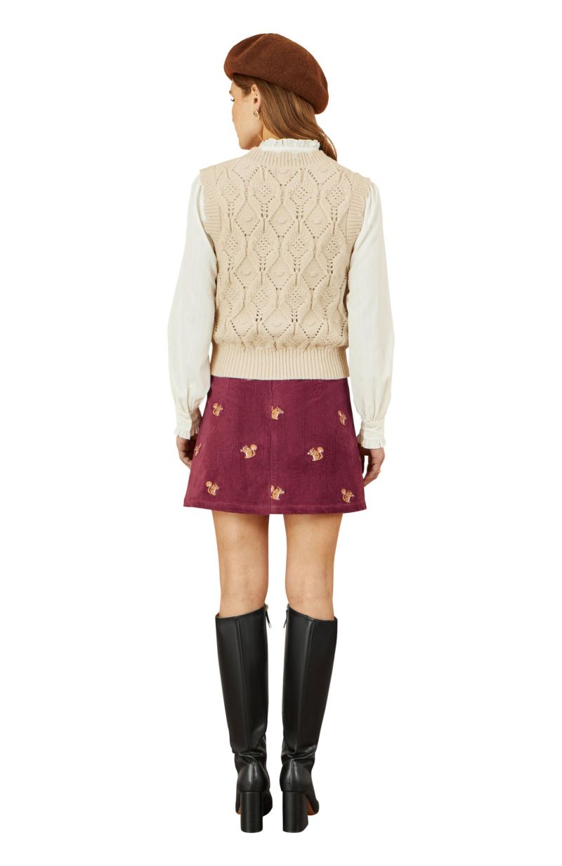Women's Corduroy Daisy Mini Skirt