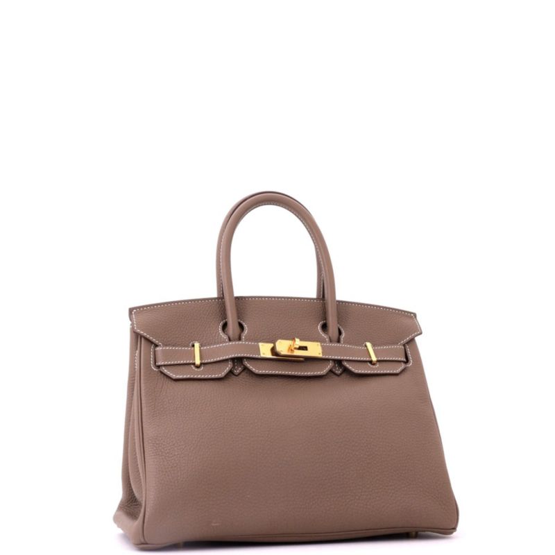 Birkin 30 Handbag Grey Togo with Gold Hardware