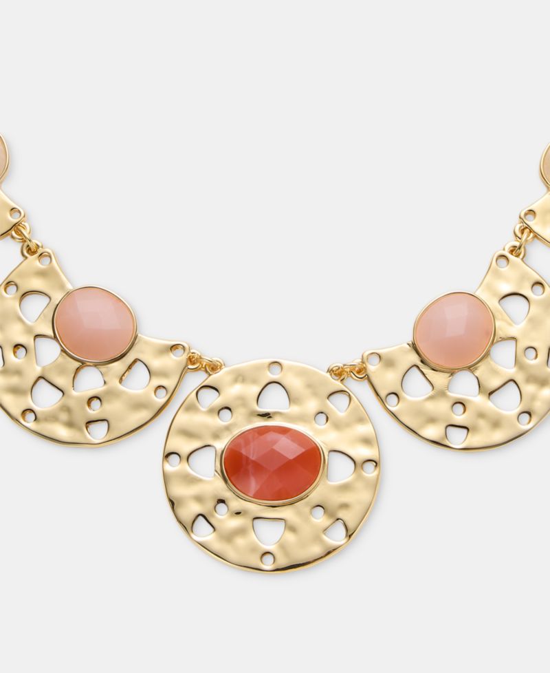 Gold-Tone Pendant Link Necklace