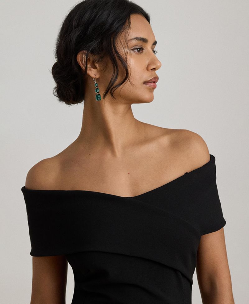 Women's Faille Off-the-Shoulder Gown