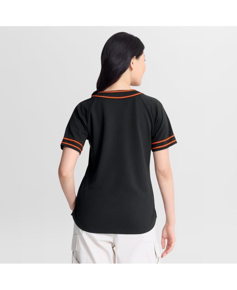Women's Black Baltimore Orioles Diva Race Ahead Raglan V-Neck T-Shirt