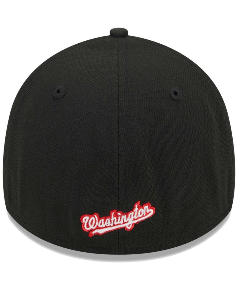 Men's Black Washington Nationals Logo 39THIRTY Flex Hat
