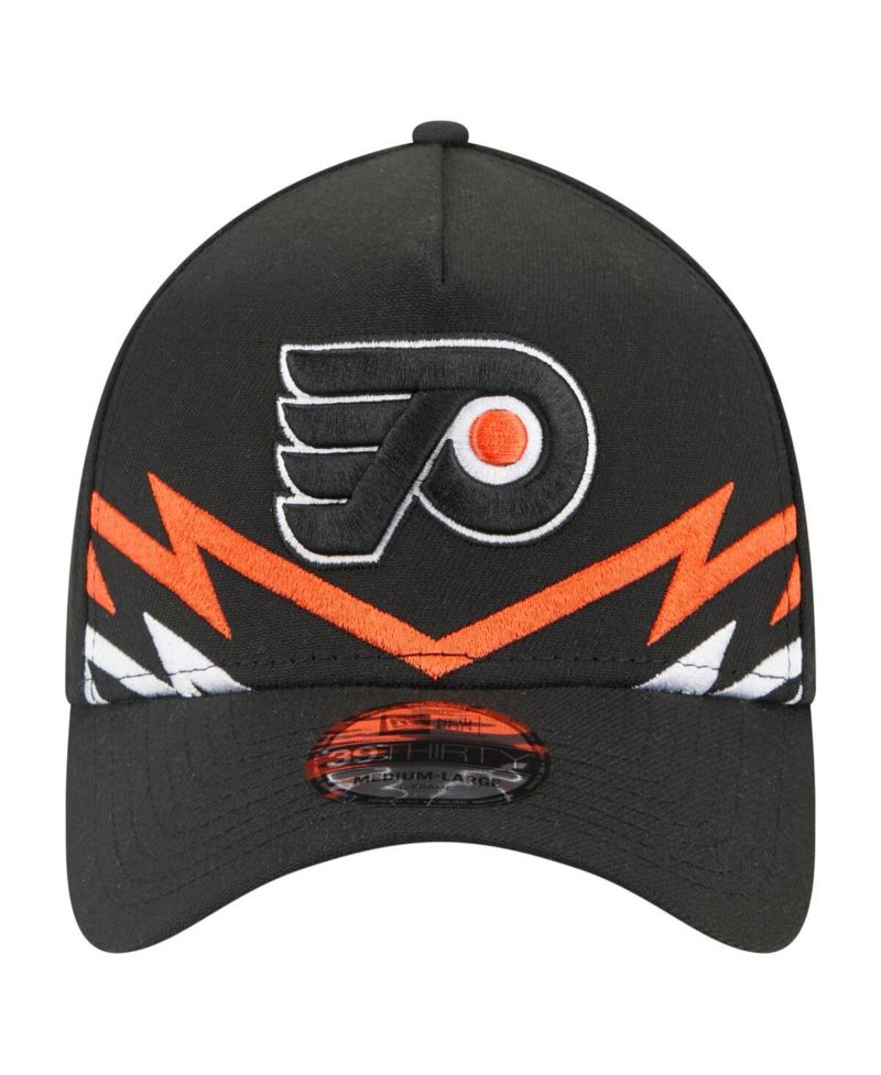 Men's Black Philadelphia Flyers 39THIRTY A-Frame Perforated Flex Hat