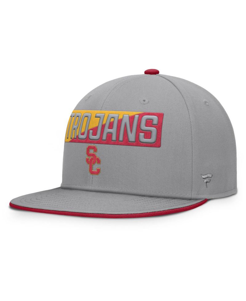 Men's Gray USC Trojans Duo Snapback Hat