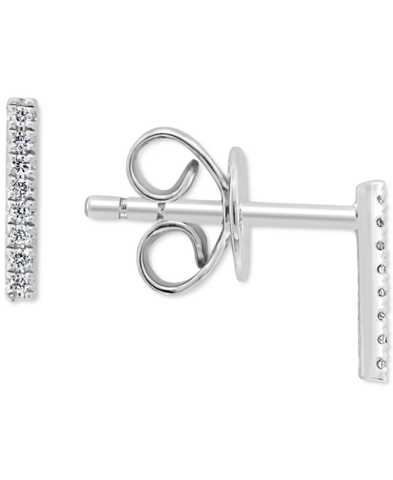 EFFY® Diamond Bar Stud Earrings (1/20 ct. t.w.) in Sterling Silver or 14k Gold-Plated Sterling Silver
