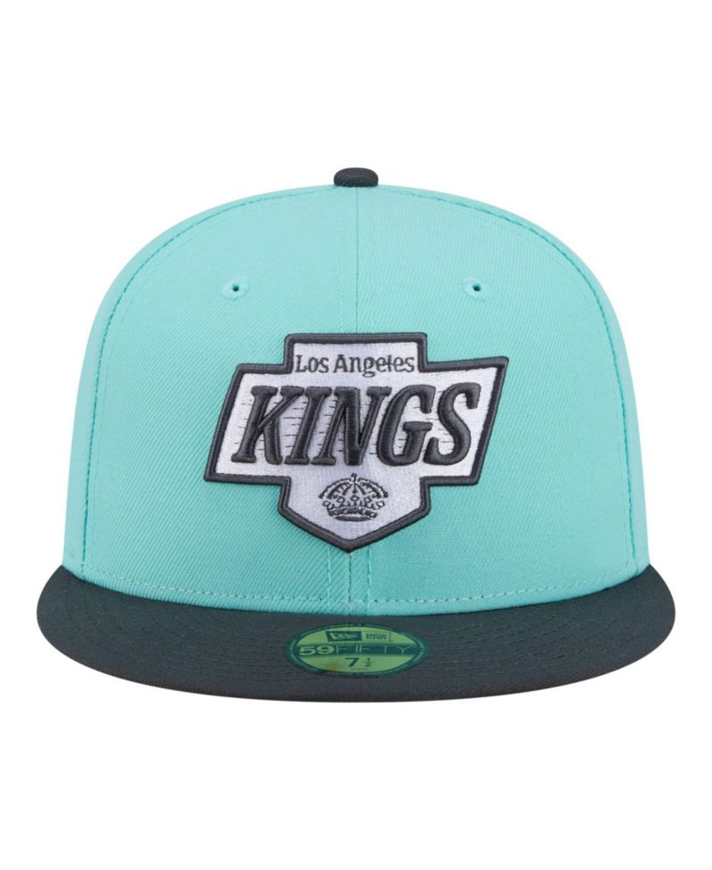 Men's Turquoise/Charcoal Los Angeles Kings Two-Tone Color Pack 59FIFTY Fitted Hat