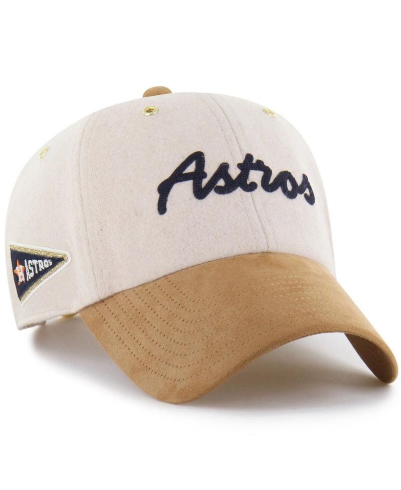Stoney Clover Lane X Men's Natural/Tan Houston Astros Script Charm Clean Up Adjustable Hat