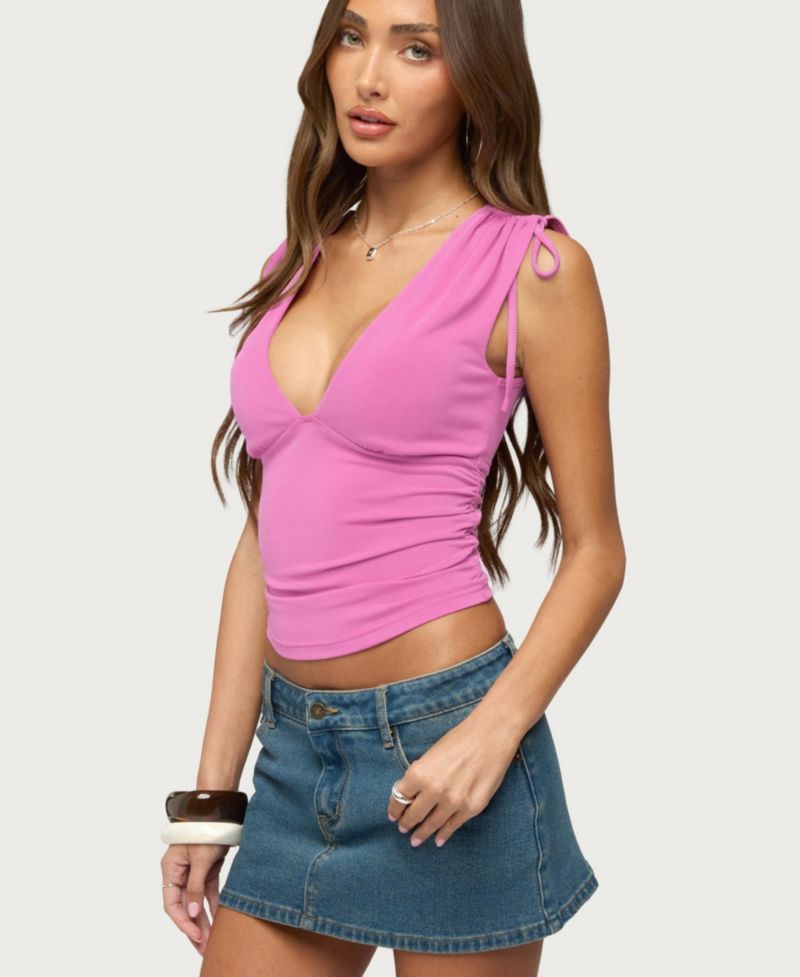 Women's Cady V-Neck Ruched Tank Top